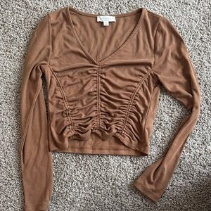 Cropped brown long sleeve